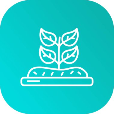 Beyaz arka planda izole edilmiş bir çömlek ikonunda yeşil filizlenme. tohum ve tohum. Yerleştirme. Doğa teması. Soyut çember noktaları. vektör illüstrasyonu