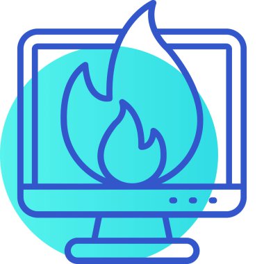 alev alev alev ikonu ile doldurulmuş dış hat biçimi