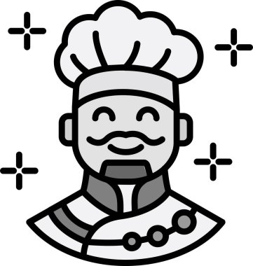 Avatar şef aşçı simgesi - taslak biçimi
