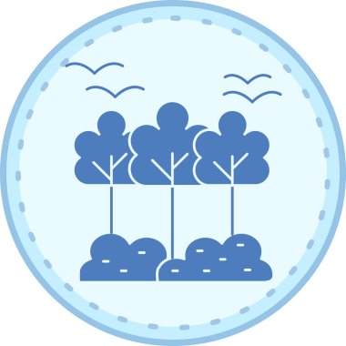 Bir ağaç simgesinin vektör illüstrasyonu