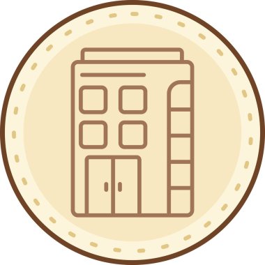 Bina. Web simgesi basit illüstrasyon