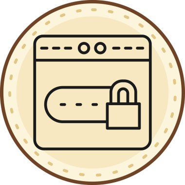 Kilit. Web simgesi basit illüstrasyon