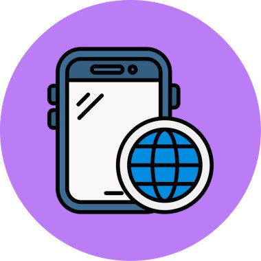 Dünya ikonu. İnternet simgesinin vektör illüstrasyonu