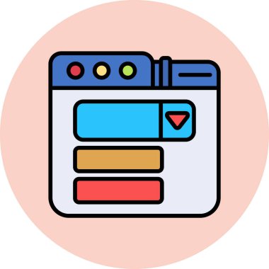 tarayıcı web simgesi basit vektör illüstrasyonu