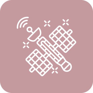 Renk tasarımında izole edilmiş bir uydu simgesinin çizimi.