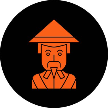 Şapkalı ve fularlı bir adamın vektör çizimi