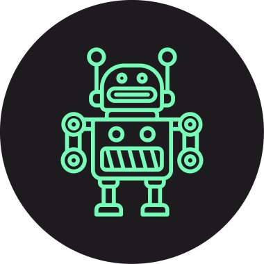 Moda Biçimli Robot Simgesi İzole Arkaplan