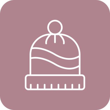 Kış şapkası. Basit illüstrasyon