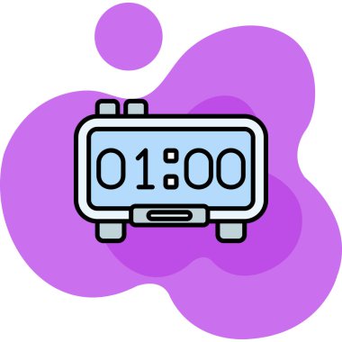 Bir saat simgesinin vektör illüstrasyonu