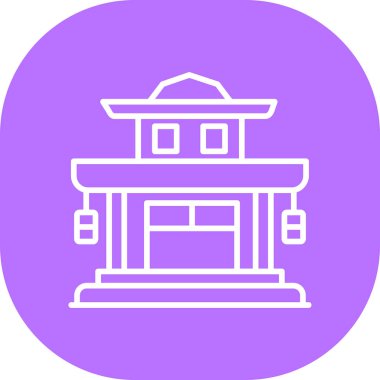 Eşsiz Çin tapınağı vektör çizgisi simgesi