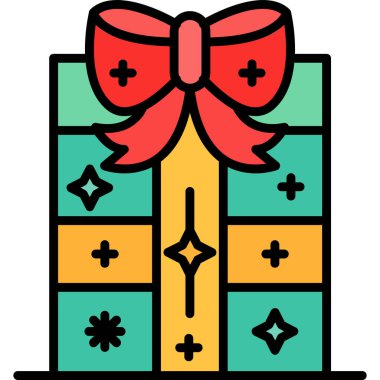 Hediye kutusu simgesi ana hatlarıyla doldurulmuş