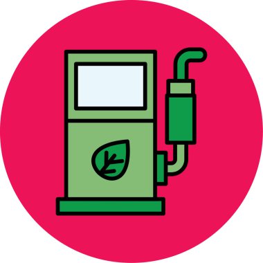 Yakıt istasyonu simgesi, vektör illüstrasyonu