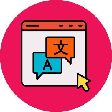 dil. Web simgesi basit illüstrasyon