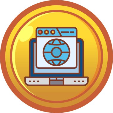 Modern bir bilgisayar simgesinin vektör çizimi