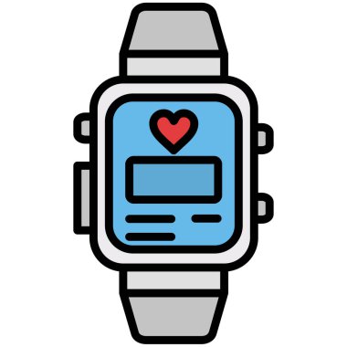 Akıllı saat simgesi. özet akıllı saat vektör renk düz izole