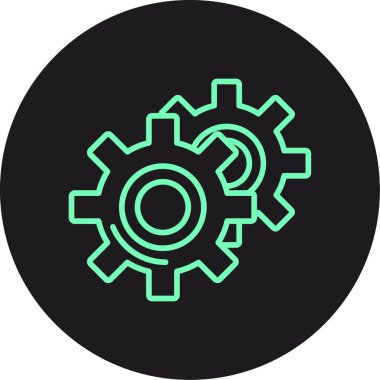 dişli simgesi, vektör çizimi