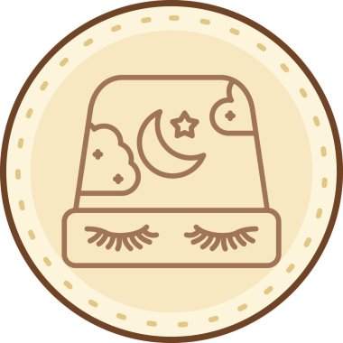 Hilal ay ramazan simgesi doldurulmuş ana hatlar biçiminde