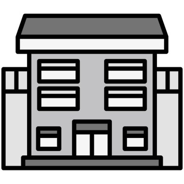 Bina. Web simgesi basit illüstrasyon