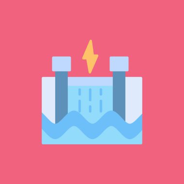 Dolgu vektör tasarımlı enerji santrali