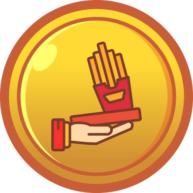 Bozuk para tutan bir elin vektör çizimi