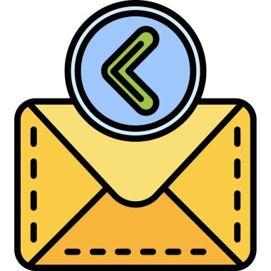 e- posta simgesi. ana hat harf posta vektör simgesi rengi düz izole