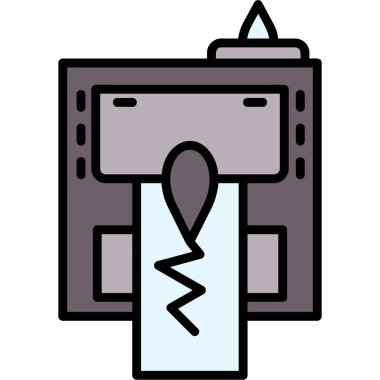 elektrik pil simgesi renk dış hat vektörü