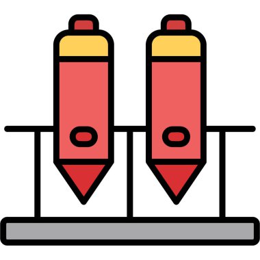 Yangın söndürme ikonu. Web için yanan söndürücü vektör simgesinin özet çizimi