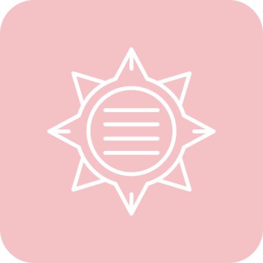 güzel güneş kabartma çizgisi vektör simgesi