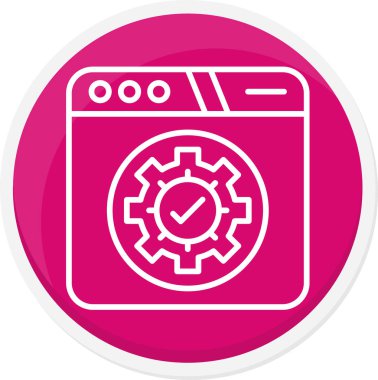 Çamaşır makinesi simgesi. Çamaşır makinesi vektör simgesi web için basit örnek