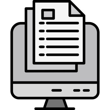 bir belgeye sahip kağıt sayfası, bir kağıt belgenin basit simgesi