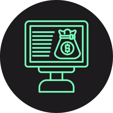 Dolar torba simgesi, vektör illüstrasyonu