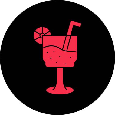 Kokteyl ikonu vektör illüstrasyonu