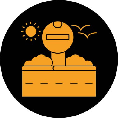 güzel güneş ve bulutlar vektör simgesi