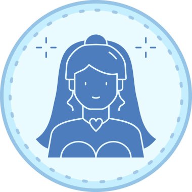 Kızım. Web simgesi basit illüstrasyon