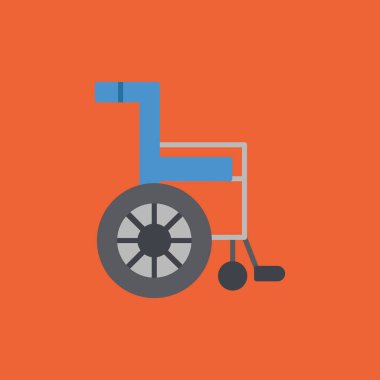 tekerlekli sandalye simge. Düz tasarım