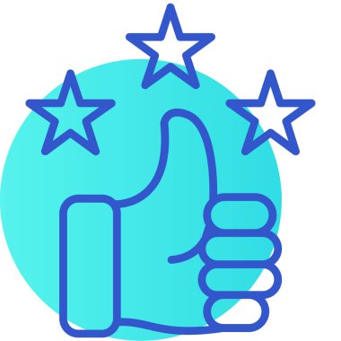 Başparmak yukarı. Web simgesi basit illüstrasyon