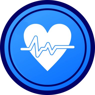 kalp atışı simgesi mavi vektörü izole edildi