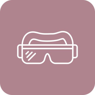 Gözlük simgesi. Web için vr gözlük vektör simgelerinin basit çizimi.