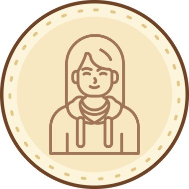 kız ikon vektör illüstrasyonu