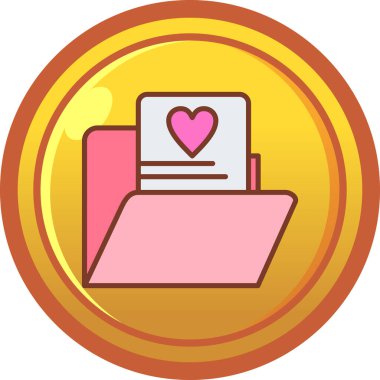 Kalp. Web simgesi basit illüstrasyon