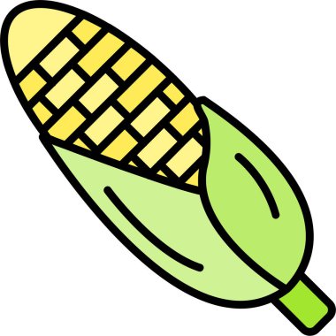 karikatür mısır, beyaz arkaplanda resimleme