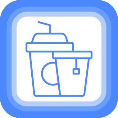 Bardak içeceği simgesi, basit vektör illüstrasyonu