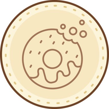 Kurabiye. Web simgesi basit illüstrasyon