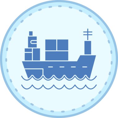 kargo gemisi simgesi, vektör basit illüstrasyon