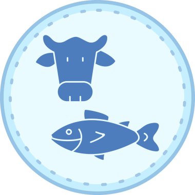 Balık simgesinin vektör illüstrasyonu