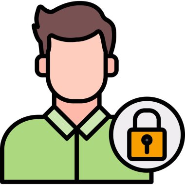 Kilit. Web simgesi basit illüstrasyon