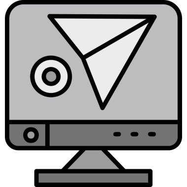 Bir monitör simgesinin vektör illüstrasyonu