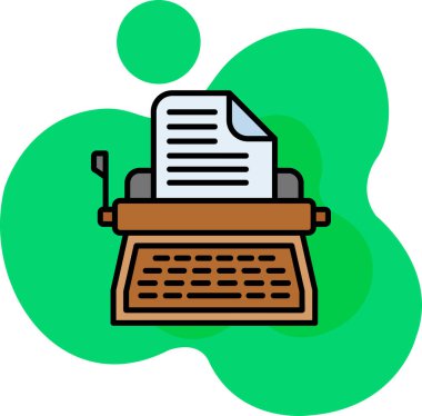 yazıcı daktilo simgesi doldurulmuş ana hatlar biçiminde