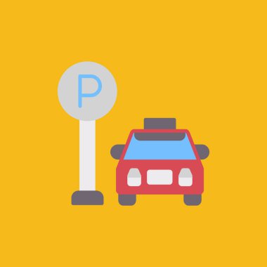 Park işareti simgesi, düz stil