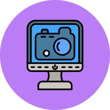 Kamera. Web simgesi basit illüstrasyon